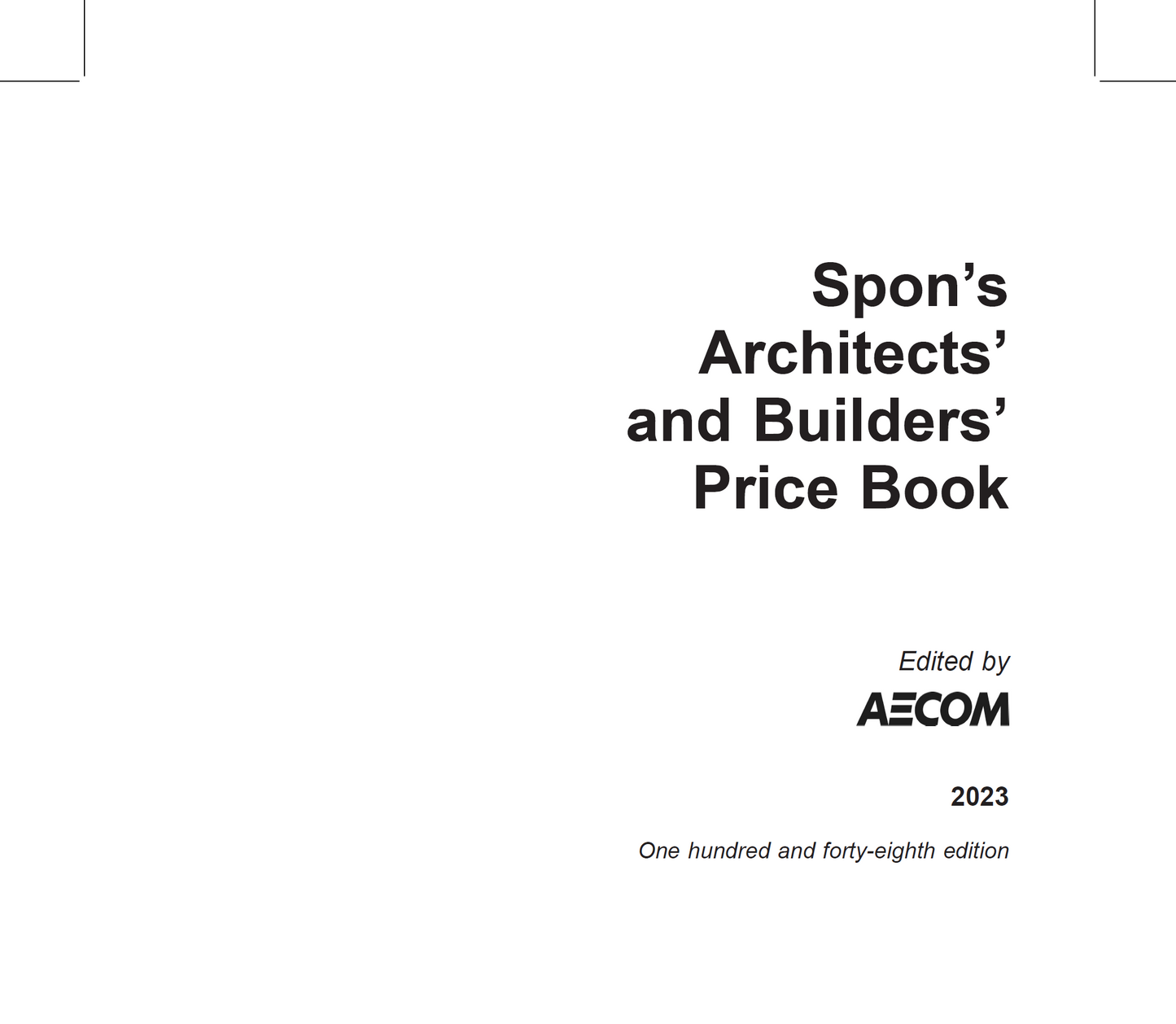 SPON's Price Book Architects and Builders 2024